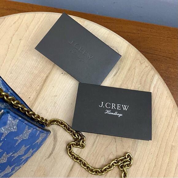 J.Crew Harrison Clutch Convertible Crossbody Bag Stars Glitter 4th of July NWT - Picture 15 of 16